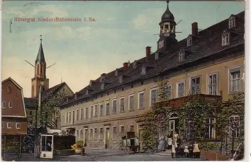 58614 Ak Rittergut Nieder-Rabenstein in Sachsen 1919