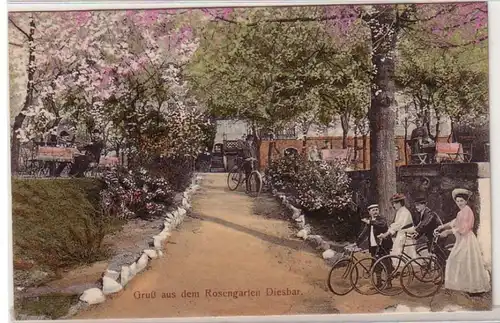 58604 Ak Gruß aus dem Rosengarten Diesbar 1913