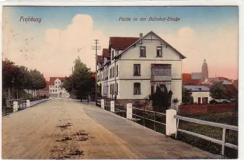 58590 Ak Frohburg Partie in der Bahnhofstrasse 1912