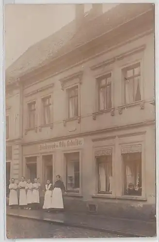 58589 Foto Ak Lüptitz Bäckerei von Otto Scheibe um 1910