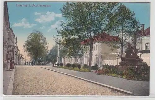 58545 Ak Leisnig in sachsen Lindenplatz 1916