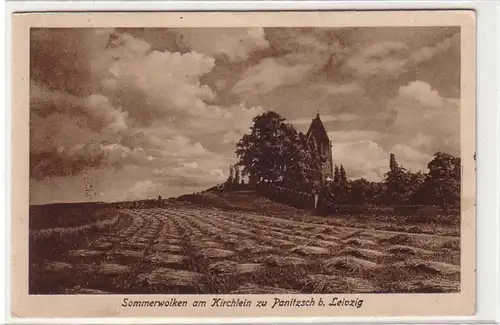 58534 Ak Sommerwolken am Kirchlein von Panitzsch bei Leipzig um 1930