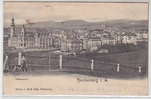 58507 Ak Reichenberg in Böhmen Villasviertel 1899