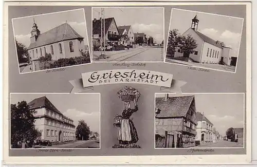 58484 Multi-image Ak Griesheim près de Darmstadt 1955