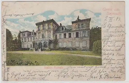 58472 Ak Gruß aus Bayreuth Schloss Fantasie 1908