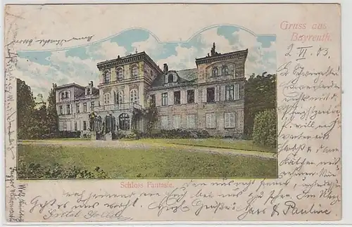 58472 Ak Salutation de Bayreuth Château Fantaisie 1908