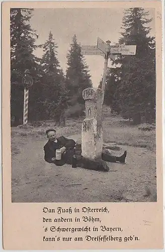 58468 Ak Dreisessel Dreieckmark Grenze Bayern-Böhmen-Österreich 1923