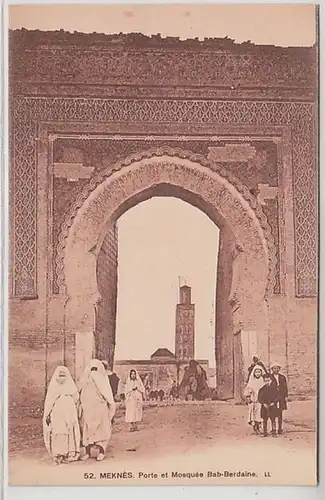 58462 Ak eines deutschen Fremdenlegionärs aus Marokko Meknes Moschee um 1926