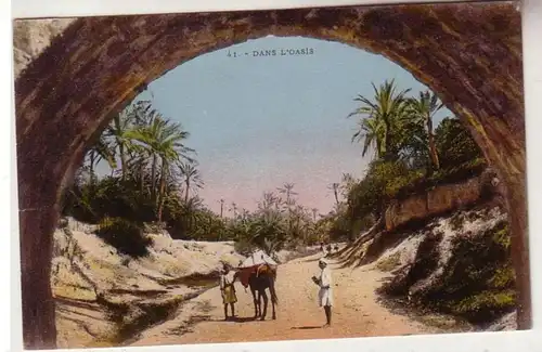 58457 Ak d'un légionnaire étranger allemand du Maroc Oasis 1927