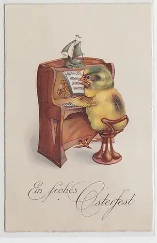 58322 Ak Ein frohes Osterfest: Küken am Klavier 1931