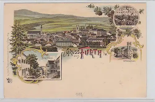 58318 Ak Lithographie Salutation de Furt dans la forêt vers 1900