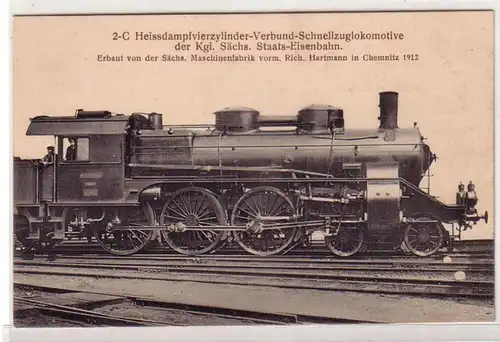 58223 Ak 2 C Cylindre à vapeur chaude 4 cylindres Locomotive à traction rapide composite autour de 1912