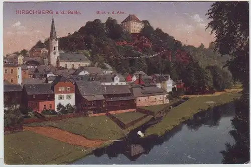 58205 Ak Hirschberg an der Saale Blick von der Alm 1928