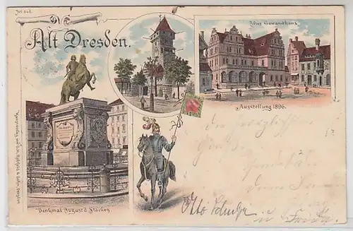 58192 Ak Lithografie Alt-Dresden Altes Gewandhaus Ausstellung 1896