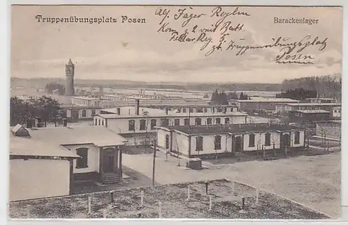 58181 Ak Truppenübungsplatz Posen Barackenlager 1911