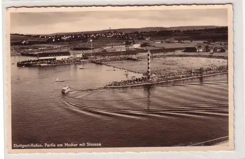 58147 Ak Stuttgart Port Partie am Neckar avec barrage 1936