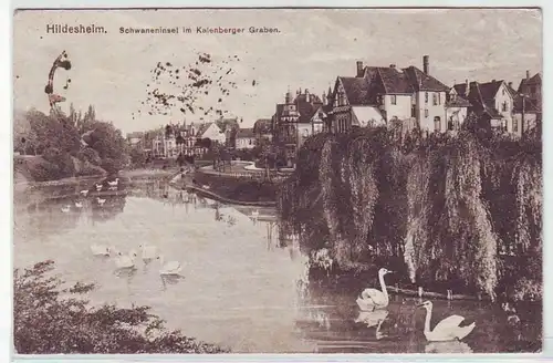 58095 Feldpost Ak Hildesheim Cygnesille dans le fossé Kalenberg 1918