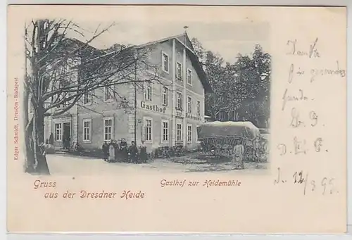 58084 Ak Gruss aus der Dresdner Heide Gasthof zur Heidemühle 1899