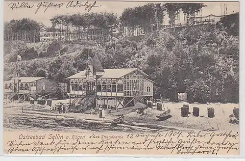 58068 Ak Balte Balade Sellin a. Rügen Plage partie 1904