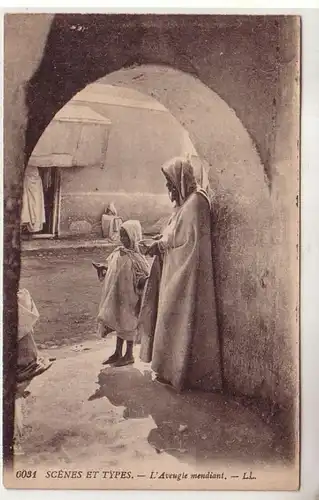 58023 Ak d'un légionnaire étranger allemand du Maroc mendiants aveugles 1925