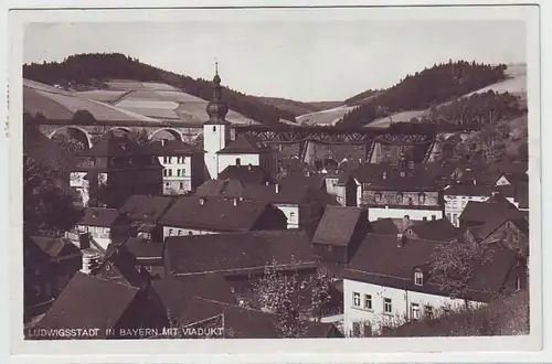 57990 Ak Ludwigstadt en Bavière avec viaduc 1938