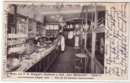 57983 Ak Gruß aus F.W. Gumperts Conditorei und Cafè "Zum Märchenhof" Berlin 1908