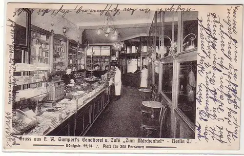 57983 Ak Salutation de F.W. Gumperts Conditorei et Café "Zum Märchenhof" Berlin 1908