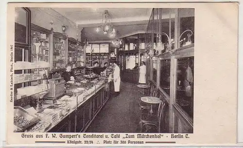 57982 Ak Gruß aus F.W. Gumperts Conditorei und Cafè "Zum Märchenhof" Berlin 1908