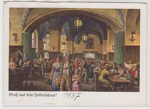 57976 Ak Gruß aus dem Hofbräuhaus München! 1937