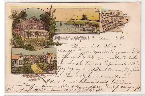 57933 Ak Lithographie Alt-Heikendorf am Kieler Hafen 1897