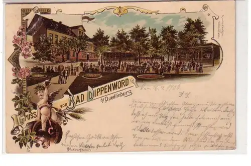 57816 Ak Lithografie Gruss vom Bad Dippenword b. Quedlinburg 1900