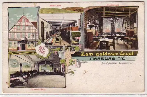 57764 Multi-image AK Harburg sur l'Elbe "Zum Golden Angel" 1912