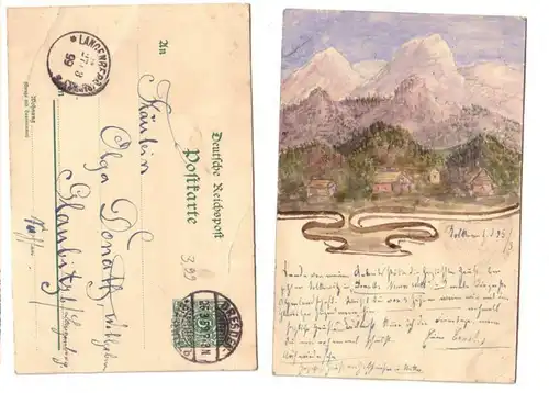 57752 objets entiers peints en pente Carte paysage montagneux 1899