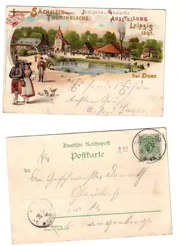 57748 Ak Sächs. Thür. Industrie u. Gewerbe Ausstellung Leipzig 1897 Das Dorf