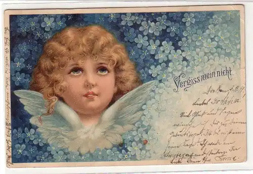 57611 Artiste Ak Veriss mon pas. avec visage d'ange 1899