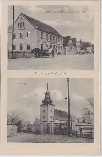 57592 Mehrbild Ak Gruss aus Seifertshain Gasthof und Kirche um 1920