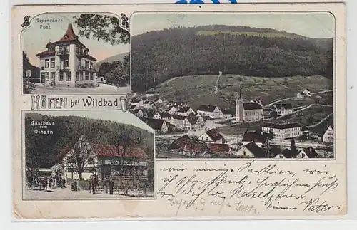 57579 Mehrbild Ak Höfen bei Wildbad Gasthaus zum Ochsen, Post usw. 1906