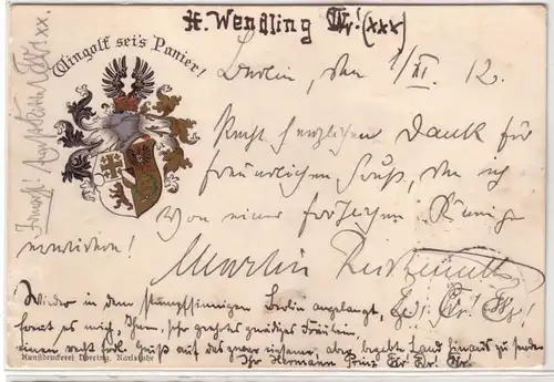 57577 Studentika Ak Berlin "Wingolf soit la bannière!" 1912