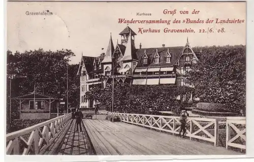 57566 Ak Gravenstein Kurhaus Wanderversammlung des Bundes der Landwirte 1908
