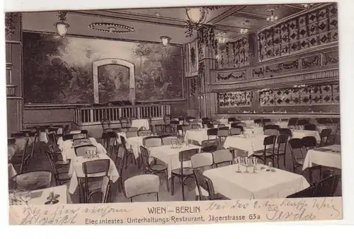 57557 Ak Berlin Unterhaltungs-Restaurant Wien Jägerstrasse 1910