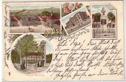 57533 Ak Lithographie Gruß aus Bischofswerda 1898