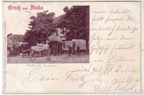 57530 Ak Salutation de Roda Gasthof avec l'usine d'entraînement à cheval 1899