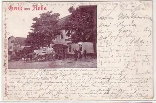 57529 Ak Salutation de Roda Gasthof avec l'usine d'entraînement à cheval 1899