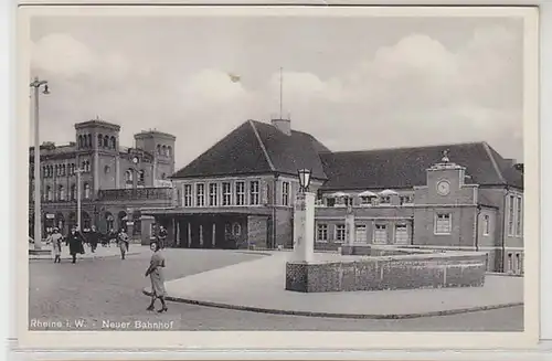 57525 Ak Rheine in W. Neue Bahnhof vers 1940