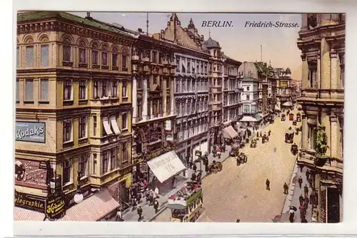 57506 Ak Berlin Friedrich-Strasse avec commerces et transports 1912