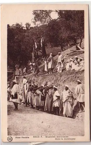 57496 Ak d'un légionnaire étranger allemand du Maroc Musiciens vers 1926