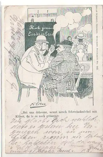 57492 Carte postale humoristique n° 962 Edgar Schmidt, Dresde, Essais de glace 1898