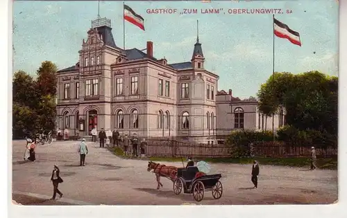57416 Ak Oberlungwitz in Sachsen Gasthof "Zum Lamm" 1911