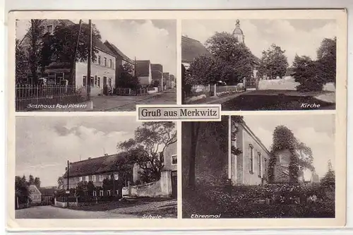 57357 Mehrbild Ak Gruss aus Merkwitz Gasthaus usw. um 1930