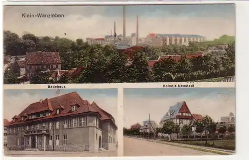 57300 Ak Klein-Wanzleben Badehaus Kolonie Neustadt um 1920